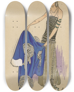 Triptych art skateboard deck of Gp Joumard Tissus De Chez Mathieufantaisie Orientale by G-P. Joumard (19-)