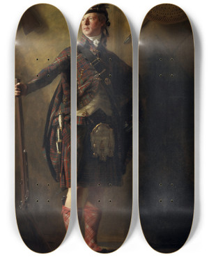 Triptych art skateboard deck of Sir Henry Raeburn Colonel Alastair Ranaldson Macdonell Of Glengarry 1771 1828 by Sir Henry Raeburn (1756-1823)