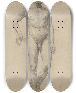 Triptych art skateboard deck of Jan Veth Staand Mannelijk Naakt Van Voren Gezien_1 by Jan Veth (1864-1925) Triptych art skateboard deck of Jan Veth Staand Mannelijk Naakt Van Voren Gezien_1 by Jan Veth (1864-1925)