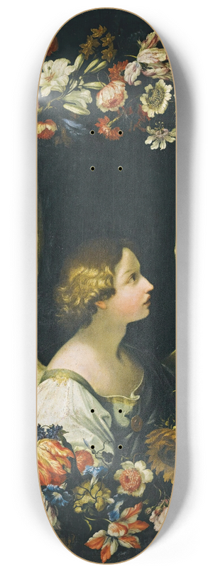 Francesco Caldei - A Flower Garland Surrounding The Angel Gabriel 8.25 inch art skate deck