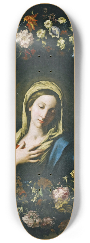 Francesco Caldei - A Flower Garland Surrounding The Virgin Annunciate 8.25 inch art skate deck