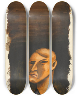 Triptych art skateboard deck of Karl Wiener Ohne Titel Iii_2 by Karl Wiener (1901-1949)