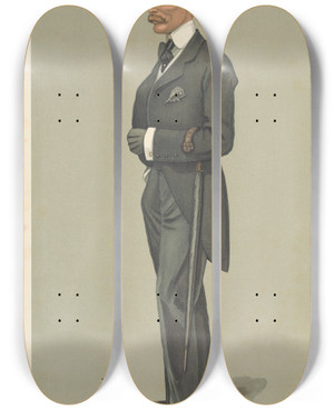 Triptych art skateboard deck of Leslie Matthew Ward Military And Navy A Military Secretary Colonel Douglas Frederick Rawdon Dawson January 1 1903 by Leslie Matthew Ward (1851-1922)