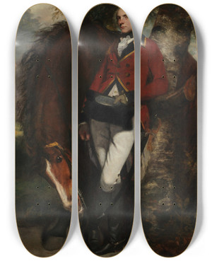 Triptych art skateboard deck of Sir Joshua Reynolds Captain George K H Coussmaker 17591801 by Sir Joshua Reynolds (1723-1792)