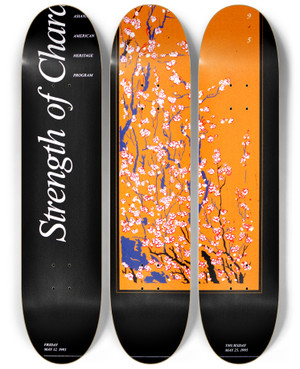 Triptych art skateboard deck of National Institutes Of Health Strength Of Character by National Institutes Of Health (1887)