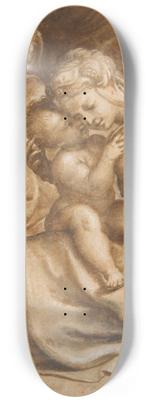 Francesco de' Rossi - Virgin and Child with Saint Anne and John the Baptist 8.25 inch art skate deck Francesco de' Rossi - Virgin and Child with Saint Anne and John the Baptist 8.25 inch art skate deck