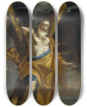 Triptych art skateboard deck of Mattia Preti Saint Andrew by Mattia Preti (1613-1699)
