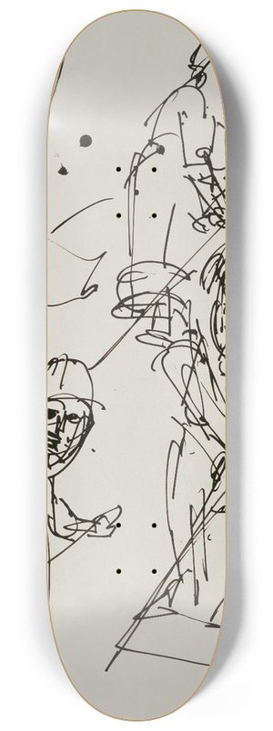 Albert Mller - Bauerngruppe (zwei Buerinnen und ein Bauer, mit Sensen mhend) 8.25 inch art skate deck
