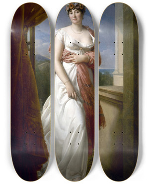 Triptych art skateboard deck of Franois Grard Portrait Of Theresia Cabarrus 17731835 Wife Tallien Then Princess Of Caramanchimay by Francois Gerard (1770-1837)
