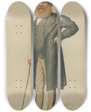 Triptych art skateboard deck of Carlo Pellegrini Politicians Lately Whipped Col The Rt Hon Thomas Edward Taylor 4 July 1874 by Carlo Pellegrini (1839-1889) Triptych art skateboard deck of Carlo Pellegrini Politicians Lately Whipped Col The Rt Hon Thomas Edward Taylor 4 July 1874 by Carlo Pellegrini (1839-1889)