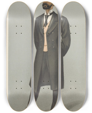 Triptych art skateboard deck of Leslie Matthew Ward Literary Aberdeenshire John Campbell Gordon Earl Of Aberdeen February 6 1902 by Leslie Matthew Ward (1851-1922)