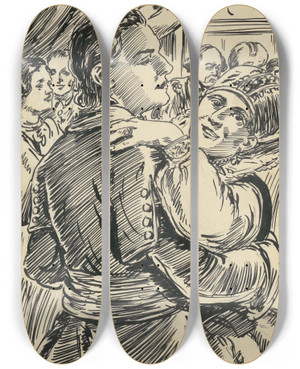Triptych art skateboard deck of Andrej Kovik 5 V Tanci by Andrej Kovacik