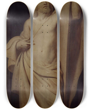 Triptych art skateboard deck of Cornelis De Vos Christ by Cornelis de Vos (1584-1651)