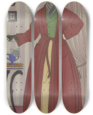 Triptych art skateboard deck of George Barbier Journal Des Dames Et Des Modes The Fashion Illustrators_1 by George Barbier (1882-1932)