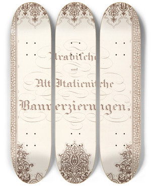 Triptych art skateboard deck of Friedrich Maximilian Hessemer Title Page by Friedrich Maximilian Hessemer (1800-1860)