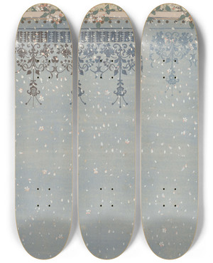 Triptych art skateboard deck of Karel Vitezslav Masek Salonek by Karel Vitezslav Masek (1865-1927)