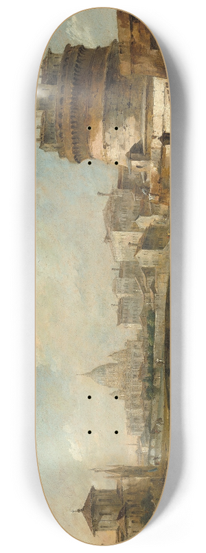 Francesco Guardi - Fanciful View of the Castel SantAngelo,Rome 8.25 inch art skate deck