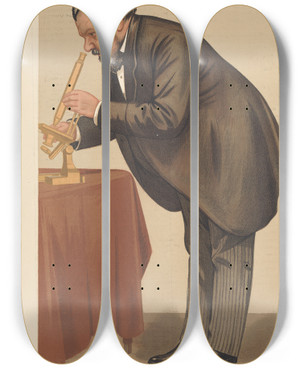 Triptych art skateboard deck of Leslie Matthew Ward Doctors And Scientists Mr Frank Crisp 31 May 1890 by Leslie Matthew Ward (1851-1922)