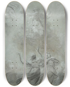 Triptych art skateboard deck of Pierrepaul Prudhon The Assumption Of The Virgin_2 by Pierre-Paul Prud'hon (1758-1823) Triptych art skateboard deck of Pierrepaul Prudhon The Assumption Of The Virgin_2 by Pierre-Paul Prud'hon (1758-1823)