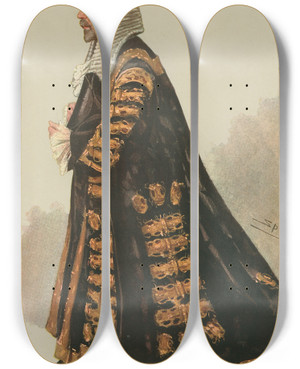 Triptych art skateboard deck of Leslie Matthew Ward Politicians Mr Speaker The Rt Hon Jw Lowther by Leslie Matthew Ward (1851-1922)