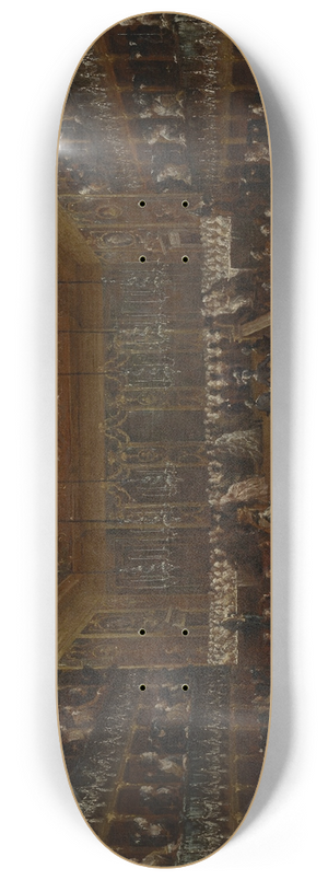 Francesco Guardi - The interior of the Teatro San Benedetto, Venice, with the 1782 ball in honor of the Conti del Nord 8.25 inch art skate deck