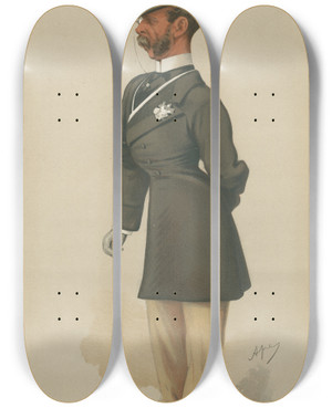 Triptych art skateboard deck of Carlo Pellegrini Politicians Alberts Seymour Sir Francis Seymour 11 August 1877 by Carlo Pellegrini (1839-1889)