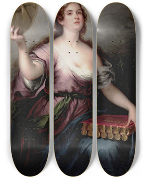 Triptych art skateboard deck of Jos Gutirrez De La Vega  Alegora Del Antiguo Testamento by Jos Gutirrez de la Vega (1791-1865)