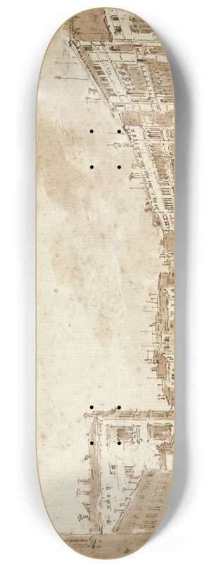 Francesco Guardi - View of Campo S. Polo 8.25 inch art skate deck