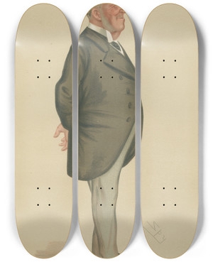 Triptych art skateboard deck of Leslie Matthew Ward Military And Navy The Swell Of The Ocean Admiral Frederick Beauchamp Pagetseymour September 9 1876 by Leslie Matthew Ward (1851-1922)