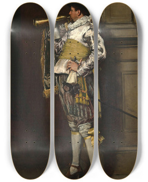 Triptych art skateboard deck of Ferdinand Roybet A Cavalier by Ferdinand Roybet (1840-1920) Triptych art skateboard deck of Ferdinand Roybet A Cavalier by Ferdinand Roybet (1840-1920)