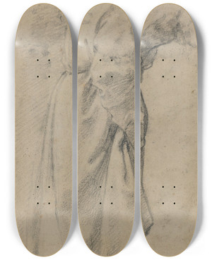 Triptych art skateboard deck of Bernardino Poccetti Standing Male Figure In A Monks Habit by Bernardino Poccetti (1548-1612)