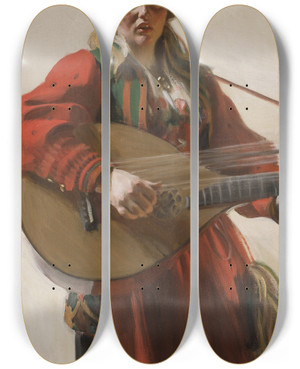 Triptych art skateboard deck of Anders Zorn Homeland Tones by Anders Zorn (1860-1920)