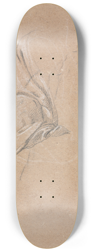 Francesco Lorenzi - Drapery study with left hand 8.25 inch art skate deck Francesco Lorenzi - Drapery study with left hand 8.25 inch art skate deck