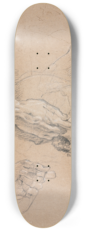 Francesco Lorenzi - Study of hands and skull 8.25 inch art skate deck