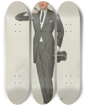 Triptych art skateboard deck of Leslie Matthew Ward Wagerers No Limit Mr D M Gant September 5 1906 by Leslie Matthew Ward (1851-1922)