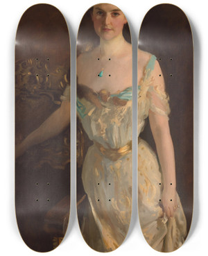 Triptych art skateboard deck of John Singer Sargent Ellen Sears Amory Anderson Curtis by John Singer Sargent (1856-1925)