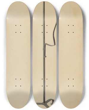 Triptych art skateboard deck of Benjamin Resnick Rush And Candle Stand by Benjamin Resnick