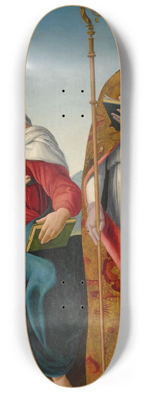 Francesco Marmitta - Madonna and Child with a Bishop Saint 8.25 inch art skate deck