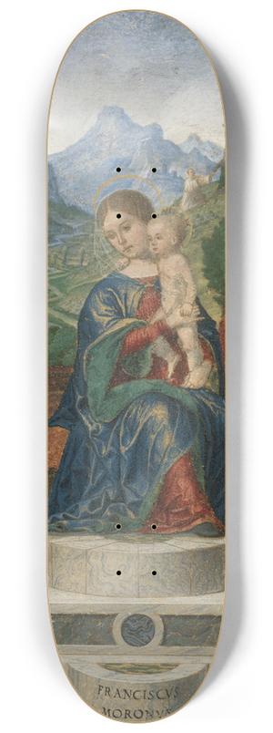 Francesco Morone - Virgin and Child Enthroned between Saints Cecilia and Catherine of Alexandria 8.25 inch art skate deck