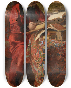 Triptych art skateboard deck of Coen Metzelaar Abraham Willet 18251888 Art Collector by Coen Metzelaar (1845-1881)