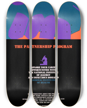 Triptych art skateboard deck of National Institutes Of Health The Partnership Program by National Institutes Of Health (1887)