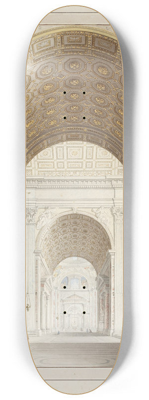 Francesco Pannini - Seitenschiff der St. Peterskirche in Rom. 8.25 inch art skate deck