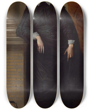 Triptych art skateboard deck of Anthony Van Dyck Cesare Alessandro Scaglia Di Verrua Abb Of Staffarda And Mandanici by Anthony Van Dyck (1599-1641)