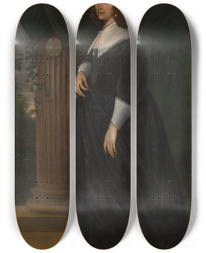 Triptych art skateboard deck of Mattheus Verheyden Maria Hartmansdr De Custere Echtgenote Van Willem Kettingh by Mattheus Verheyden (1700-1776)