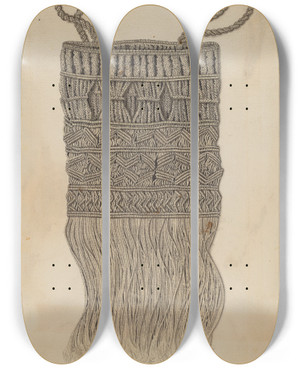 Triptych art skateboard deck of Raymond Manupelli Handbag by Raymond Manupelli