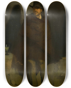 Triptych art skateboard deck of Douard Manet The Absinthe Drinker by douard Manet (1832-1883)
