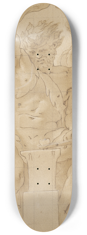 Francesco Primaticcio - Vulcan at His Forge 8.25 inch art skate deck