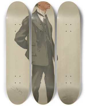Triptych art skateboard deck of Leslie Matthew Ward Theatre Edwin Oconner Terry by Leslie Matthew Ward (1851-1922)