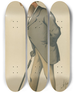 Triptych art skateboard deck of Carlo Pellegrini Politicians Yorkshire Mr Frederick Acclom Milbank 17 July 1875 by Carlo Pellegrini (1839-1889)