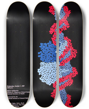 Triptych art skateboard deck of National Institutes Of Health Dnaprotein Interactions In The Control Of Gene Expression by National Institutes Of Health (1887)